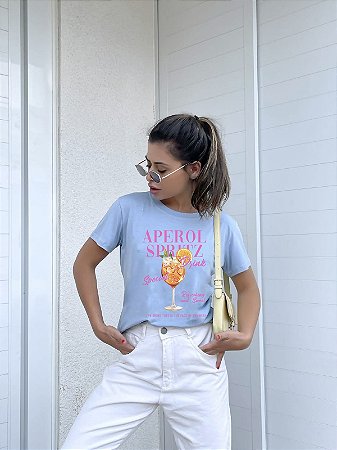 T-SHIRT APEROL DRINK DTF AZUL BEBÊ