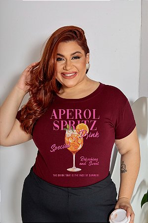T-SHIRT PLUS SIZE APEROL DRINK DTF MARSALA XG