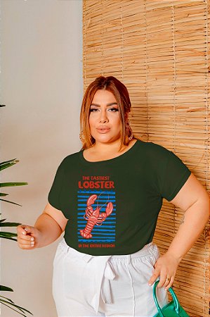 T-SHIRT PLUS SIZE THE LAGOSTA DTF VERDE MILITAR XG