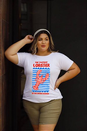 T-SHIRT PLUS SIZE THE LAGOSTA DTF BRANCO XG