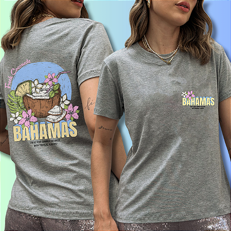 T-SHIRT COCO BAHAMAS DTF CINZA
