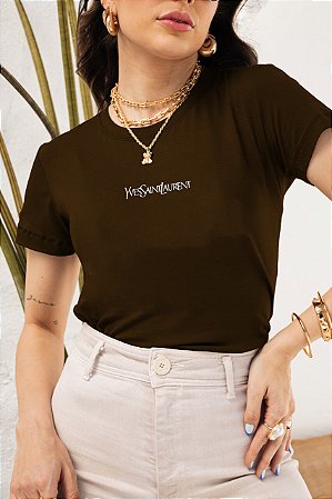 T-SHIRT YVES SAINT LAURENT DTF CHOCOLATE