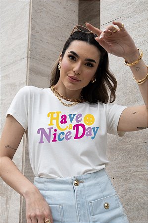 T-SHIRT HAVE A NICE DAY DTF OFF WHITE