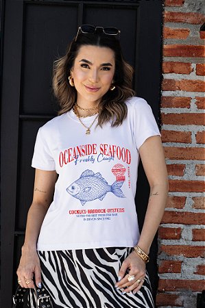 T-SHIRT PEIXE OCEANSIDE DTF BRANCO