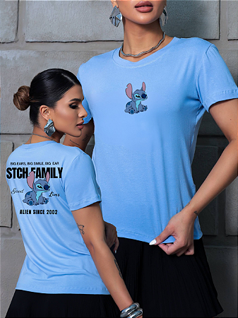 T-SHIRT STITCH FAMILY DTF AZUL BEBÊ