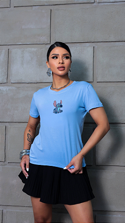 T-SHIRT STITCH BRAVO DTF AZUL BEBÊ