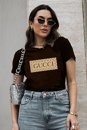 T-SHIRT PADRÃO GUCCI DTF CHOCOLATE