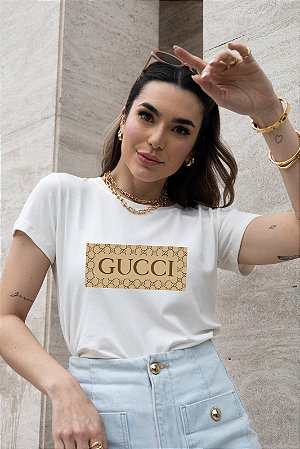T-SHIRT PADRÃO GUCCI DTF BRANCO
