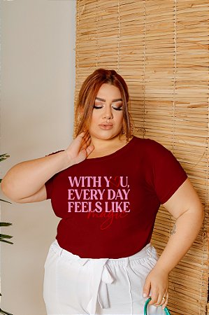 T-SHIRT PLUS SIZE MAGIC WITH YOU DTF MARSALA XG