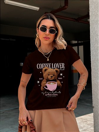 T-SHIRT COFFEE LOVER URSO DTF CHOCOLATE