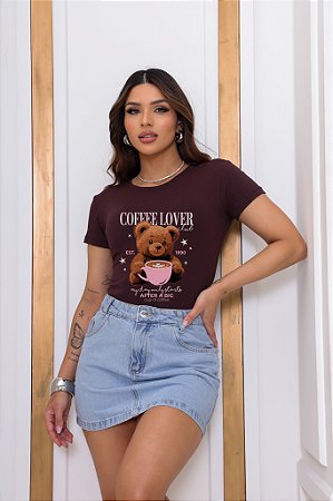 T-SHIRT COFFEE LOVER URSO DTF MARSALA