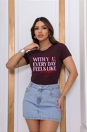 T-SHIRT MAGIC WITH YOU DTF MARSALA