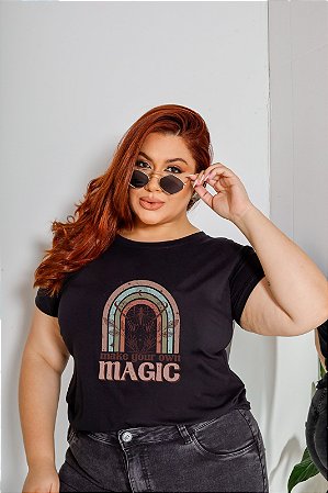 T-SHIRT PLUS SIZE MAKE MAGIC ARCO-IRÍS DTF XG
