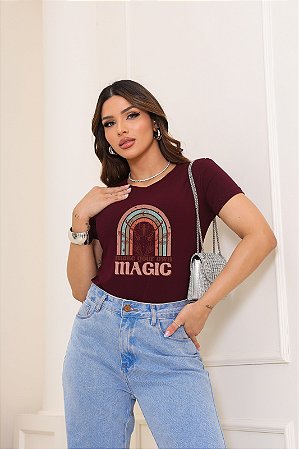 T-SHIRT MAKE MAGIC ARCO-IRÍS DTF MARSALA
