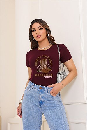 T-SHIRT BOTAS NASHVILLE DTF MARSALA