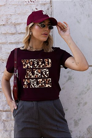 T-SHIRT WILD AND FREE DTF MARSALA