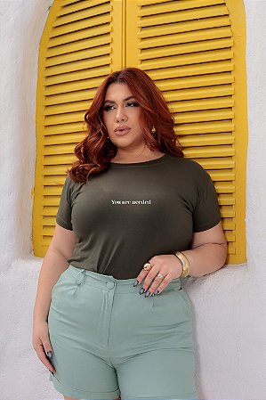T-SHIRT PLUS SIZE YOU ARE NEEDED DTF VERDE MILITAR XG