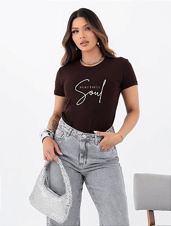T-SHIRT SOUL BEAUTIFUL DTF CHOCOLATE