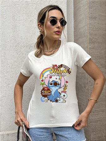 T-SHIRT STITCH ARCO-IRIS DTF OFF WHITE