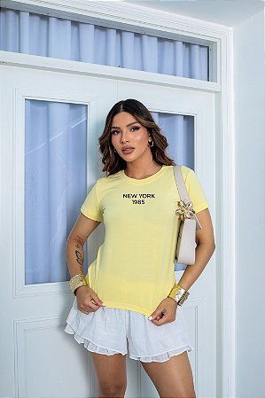 T-SHIRT NEW YORK 1985 DTF AMARELO BEBÊ