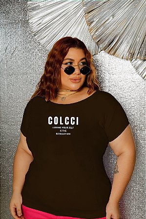 T-SHIRT PLUS SIZE COLCCI REVOLUTION DTF CHOCOLATE XG