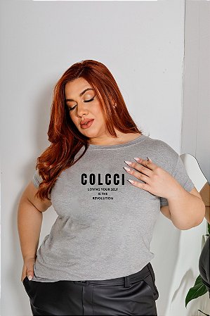 T-SHIRT PLUS SIZE COLCCI REVOLUTION DTF CINZA XG