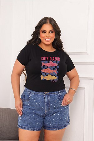 T-SHIRT PLUS SIZE PEIXES CÔTE A'ZUR DTF XG
