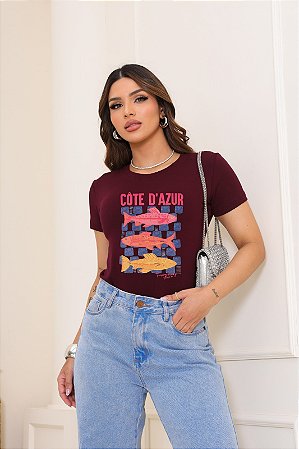 T-SHIRT PEIXES CÔTE A'ZUR DTF MARSALA