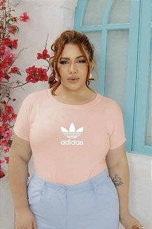 T-SHIRT PLUS SIZE ADIDAS DTF ROSA BEBÊ XG