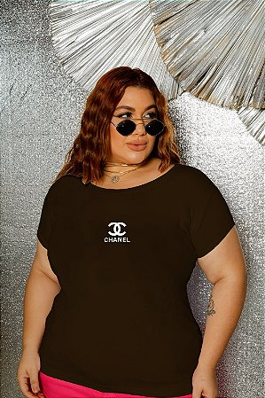 T-SHIRT PLUS SIZE CHANEL DTF CHOCOLATE XG