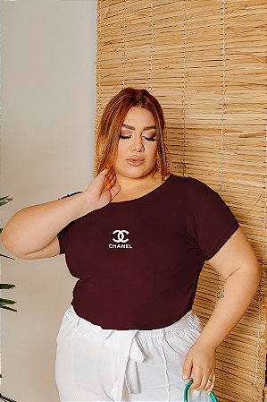 T-SHIRT PLUS SIZE CHANEL DTF MARSALA XG