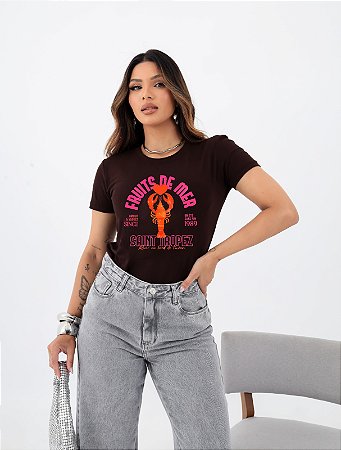 T-SHIRT FRUITS DE MEAR LAGOSTA DTF CHOCOLATE