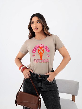 T-SHIRT FRUITS DE MEAR LAGOSTA DTF BEGE