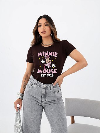 T-SHIRT MINNIE MOUSE 1928 DTF CHOCOLATE