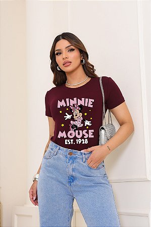T-SHIRT MINNIE MOUSE 1928 DTF MARSALA
