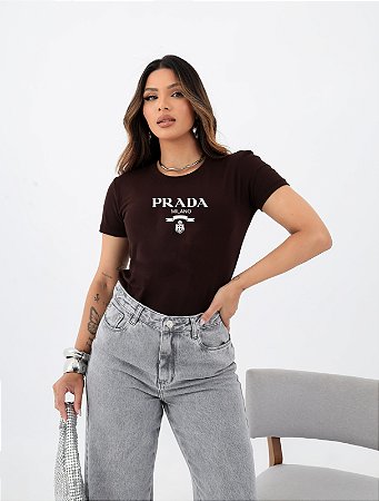 T-SHIRT PRADA DTF CHOCOLATE