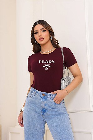 T-SHIRT PRADA DTF MARSALA