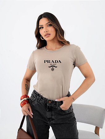 T-SHIRT PRADA DTF BEGE