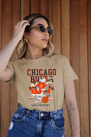 T-SHIRT CHICAGO LOONEY TUNES DTF BEGE