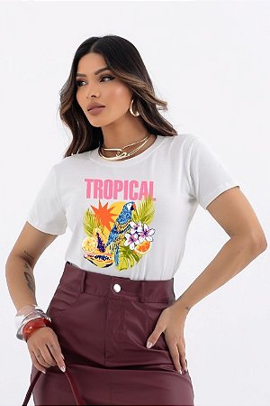 T-SHIRT ARARA TROPICAL DTF OFF WHITE