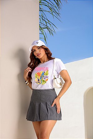 T-SHIRT ARARA TROPICAL DTF BRANCO