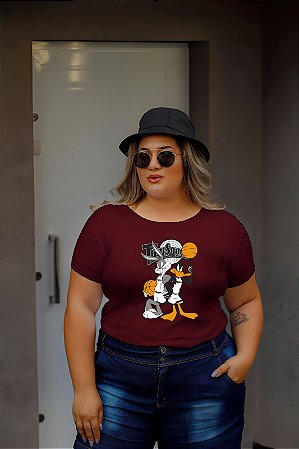 T-SHIRT PLUS SIZE PERNALONGA E PATOLINO DTF MARSALA XG