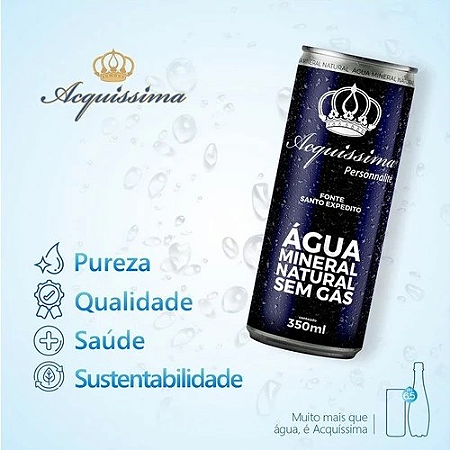 Água mineral acquissima Lata 350 ml 12 unidades