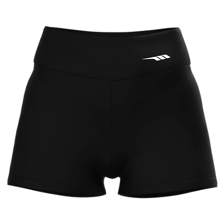 Short Fitness Curto Feminina Poliamida Preto