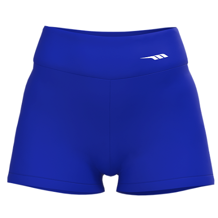 Short Fitness Curto Feminina Poliamida Azul