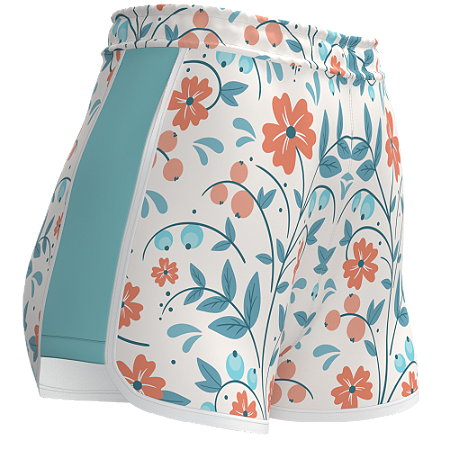 Short Beach Tennis Feminino Branco Estampado