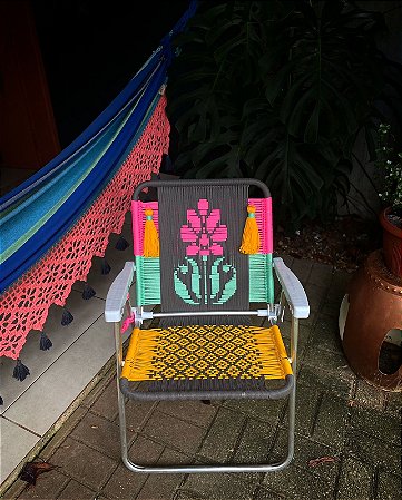 Cadeira de Alumínio Floral Noflow * Pingentes cobrados a parte