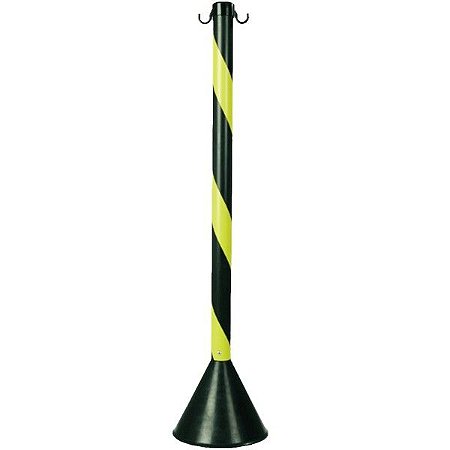 Pedestal de Sinalização 90cm Preto e Amarelo