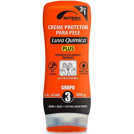 Creme de Proteção Luva Química Plus GR 3 Nutriex 200g - CA 43802