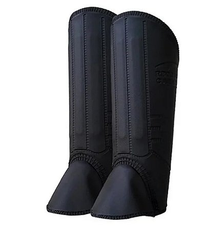 Perneira Bidim 3 Telas PVC com Velcro 32cm Preta